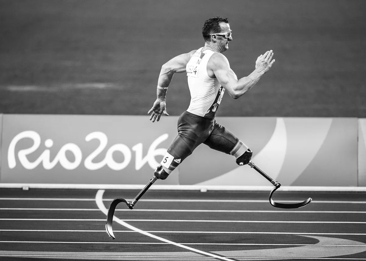 action, adult, paralympics, prosthetic, athlete, champion, competition, disability, disabled, fast, man, motion, person, race, recreation, run, skill, sport, st