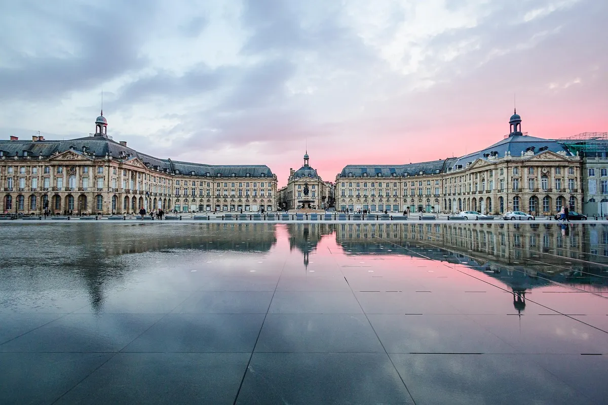 bordeaux, sunset, sky, place de la bourse, dusk, travel, tourism, exploration, nature, destination