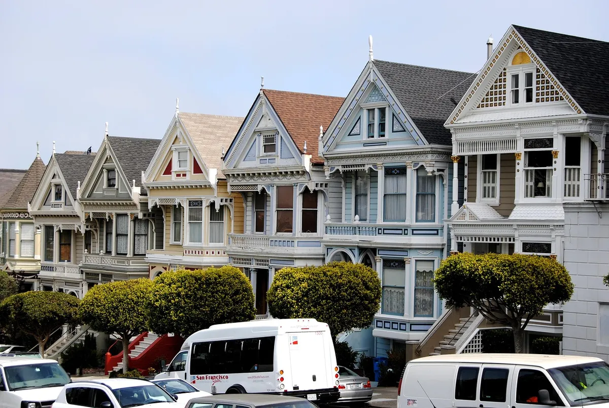 住宅、サンフランシスコ、建築、旅行、カリフォルニア、都市、都会、建物、ヴィクトリアン住宅、アメリカ、アメリカ、サンフランシスコ、サンフランシスコ、サンフランシスコ、サ
