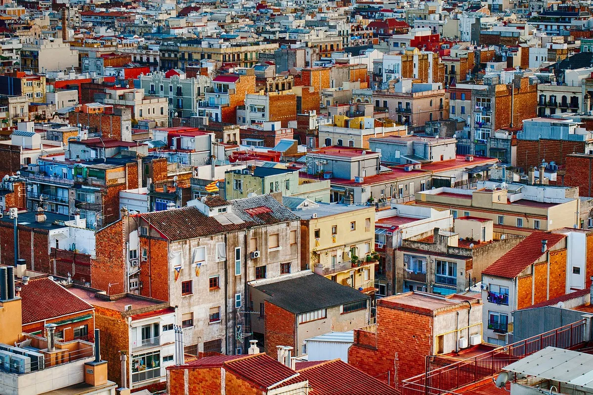 town, buildings, houses, townscape, exteriors, neighborhood, residential, residential area, urban, architecture, apartments, rooftops, many, housing, homes, cit