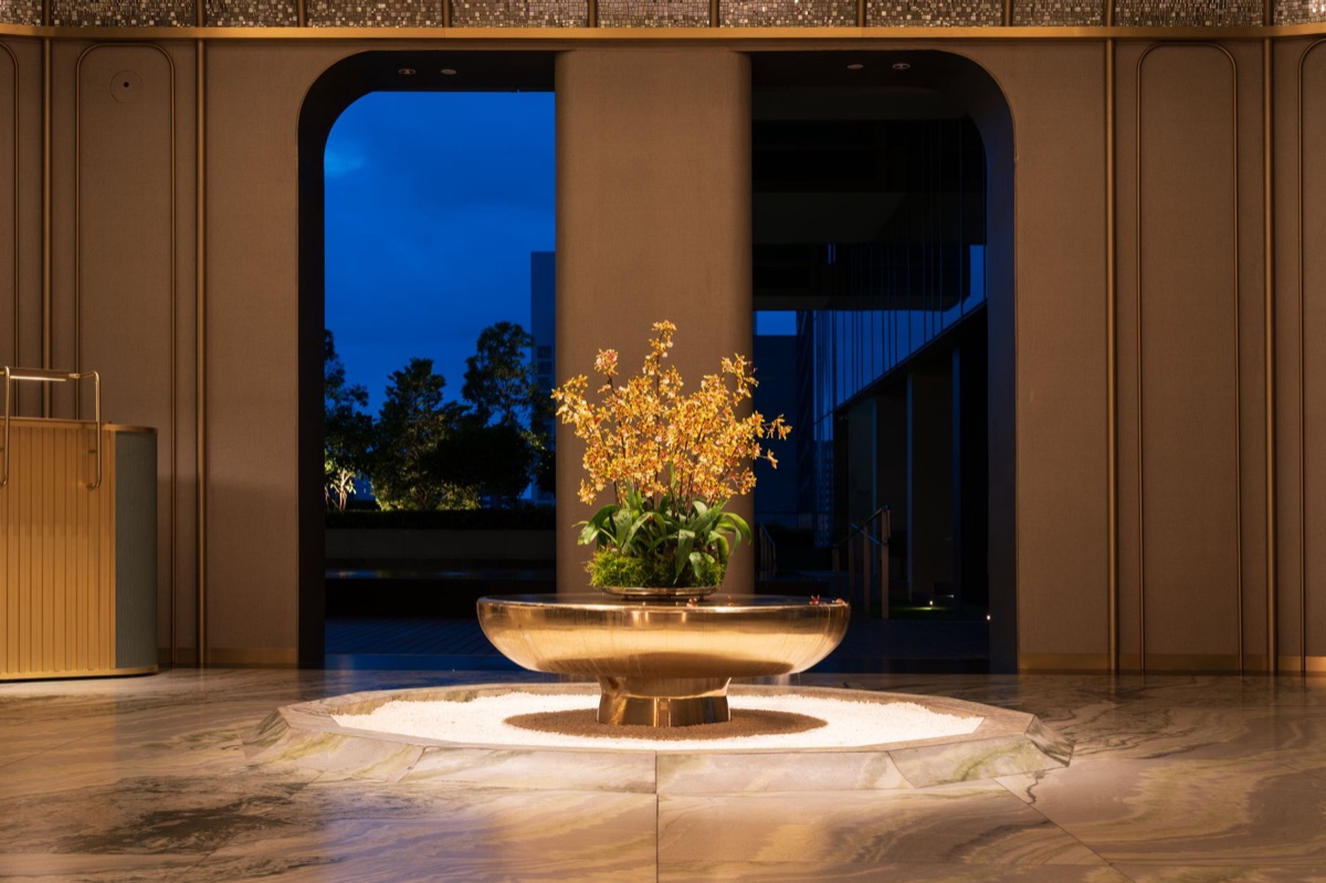 Modern korean hotel lobby