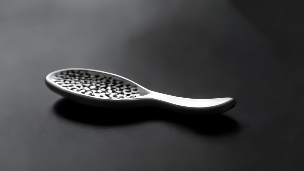 A plastic spoon shaped like a toy for pets.