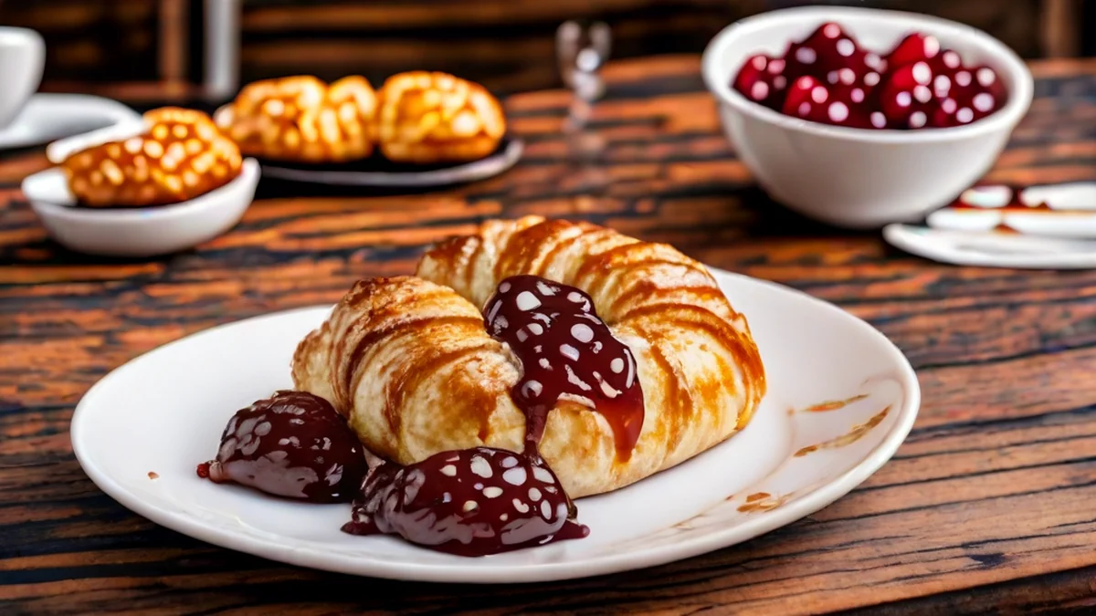 Tapis de pain d'epice et autres pâtisseries traditionnelles pour le petit-déjeuner.